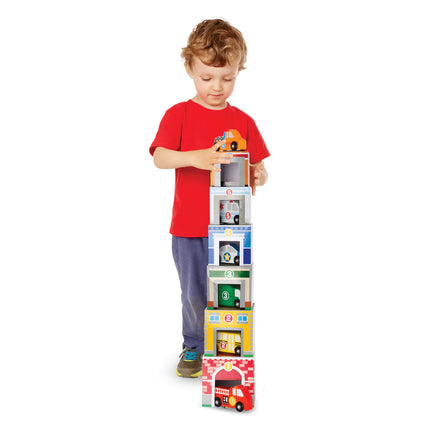 Melissa & Doug Nesting & Sorting Buildings & Vehicles MD13576