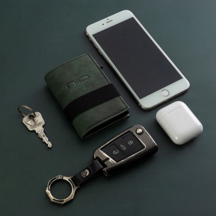 NIID - Slide Mini Wallet II‧環保純素皮革 RFID小銀包型卡片盒 黑色 (NID10144)