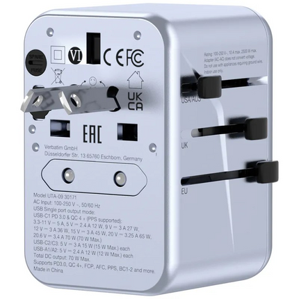 Verbatim GaN III 70W 通用旅行轉插 (UTA-09)