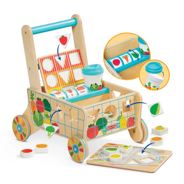 Melissa and Doug Wooden Shape Sorting Grocery Cart (MD30732)