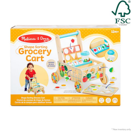 Melissa and Doug Wooden Shape Sorting Grocery Cart (MD30732)