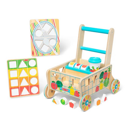 Melissa and Doug Wooden Shape Sorting Grocery Cart (MD30732)
