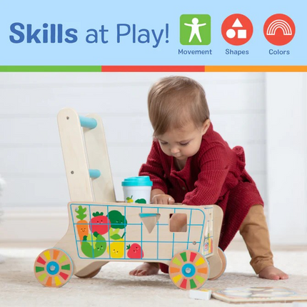 Melissa and Doug Wooden Shape Sorting Grocery Cart (MD30732)