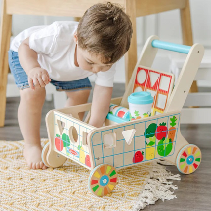 Melissa and Doug Wooden Shape Sorting Grocery Cart (MD30732)