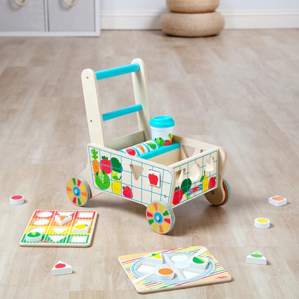 Melissa and Doug Wooden Shape Sorting Grocery Cart (MD30732)
