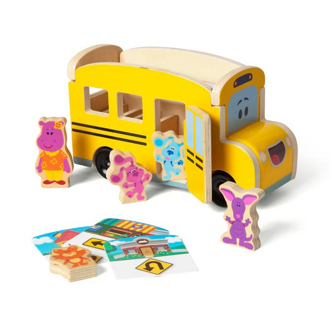Melissa and Doug Blue's Clues & You! Wooden Pull-Back School Bus (MD33011)