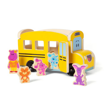 Melissa and Doug Blue's Clues & You! Wooden Pull-Back School Bus (MD33011)