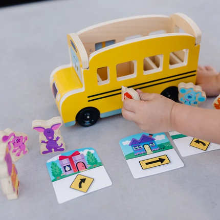 Melissa and Doug Blue's Clues & You! Wooden Pull-Back School Bus (MD33011)