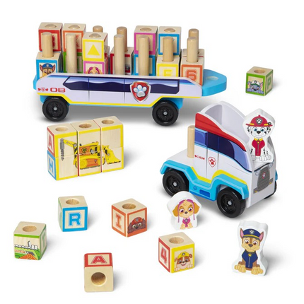 Melissa and Doug PAW Patrol Wooden ABC Block Truck (MD33272)