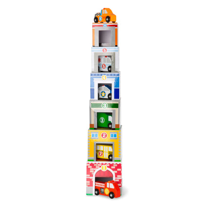 Melissa & Doug Nesting & Sorting Buildings & Vehicles MD13576