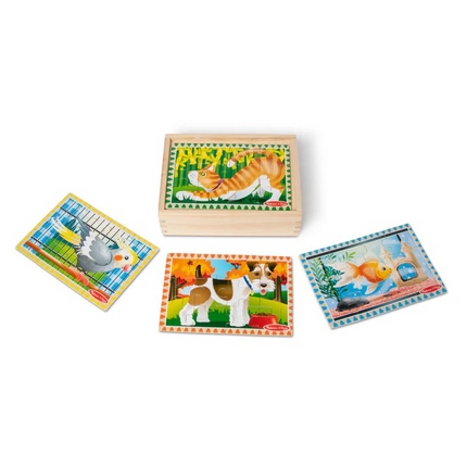 Melissa and Doug Wooden Jigsaw Puzzles in a Box - Pets (MD3790)