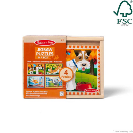Melissa and Doug Wooden Jigsaw Puzzles in a Box - Pets (MD3790)