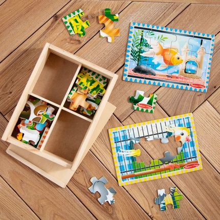 Melissa and Doug Wooden Jigsaw Puzzles in a Box - Pets (MD3790)