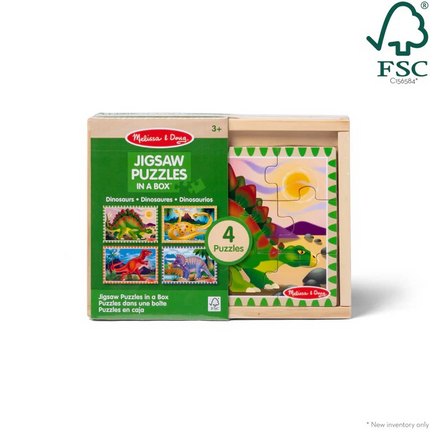 Melissa and Doug Wooden Jigsaw Puzzles in a Box - Dinosaurs MD3791