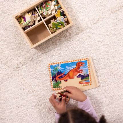 Melissa and Doug Wooden Jigsaw Puzzles in a Box - Dinosaurs MD3791