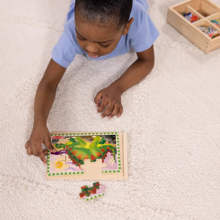 Melissa and Doug Wooden Jigsaw Puzzles in a Box - Dinosaurs MD3791