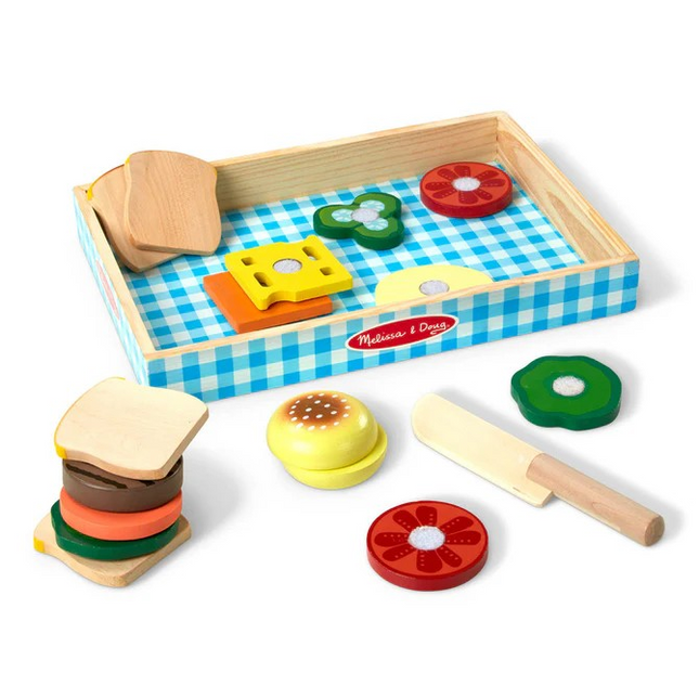 Melissa and Doug Sandwich Making Set - Wooden Play Food MD513