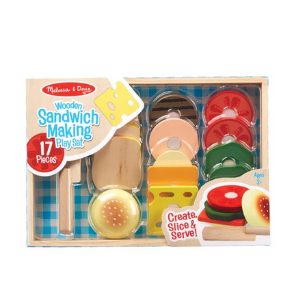 Melissa and Doug Sandwich Making Set - Wooden Play Food MD513