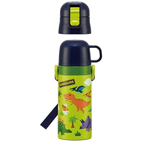 Skater PDSH5-A Kids Water Bottle with Straw Clear Bottle Dinosaur