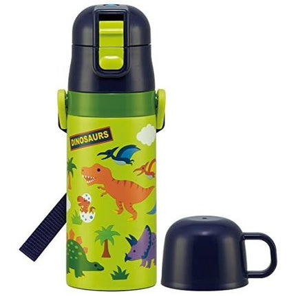 SKATER 2WAY不鏽鋼瓶直飲420ml/杯飲350ml DINOSAURS-AM(SKDC3-599699)