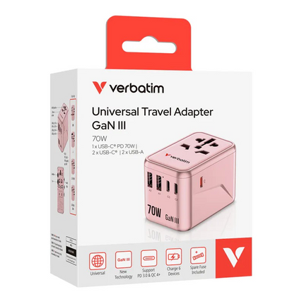 Verbatim GaN III 70W 通用旅行轉插 (UTA-09)