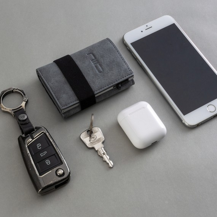 NIID - Slide Mini Wallet II‧環保純素皮革 RFID小銀包型卡片盒 黑色 (NID10144)
