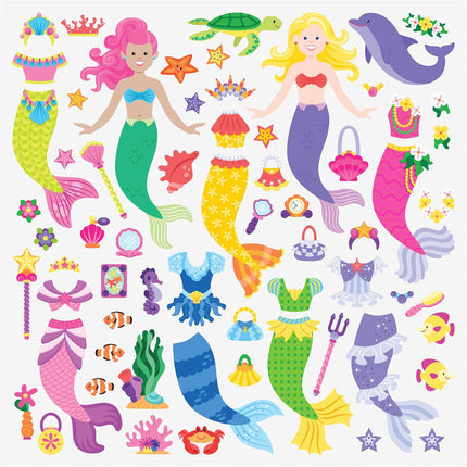 Melissa & Doug Reusable Puffy Sticker Play Set - Mermaid