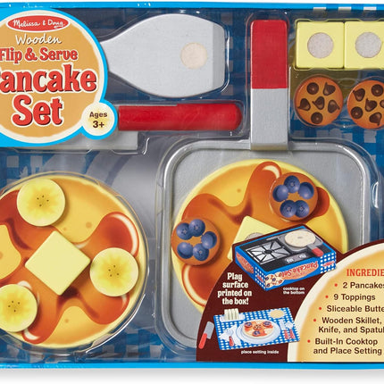 Melissa & Doug Wooden Flip & Serve Pancake Set MD9342