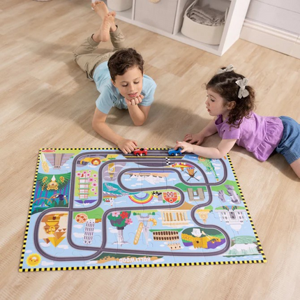 Melissa and Doug Race Around the World Tracks Floor Puzzle - 48 Pieces