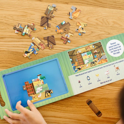 Melissa and Doug Take-Along Magnetic Jigsaw Puzzles – On the Farm