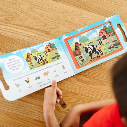 Melissa and Doug Take-Along Magnetic Jigsaw Puzzles – On the Farm