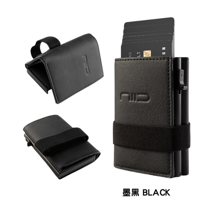 NIID - Slide Mini Wallet II‧環保純素皮革 RFID小銀包型卡片盒 黑色 (NID10144)