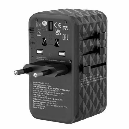 Verbatim GaN III 100W 通用旅行轉插 (UTA-06)