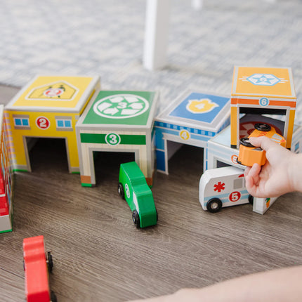 Melissa & Doug Nesting & Sorting Buildings & Vehicles MD13576