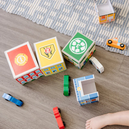 Melissa & Doug Nesting & Sorting Buildings & Vehicles MD13576