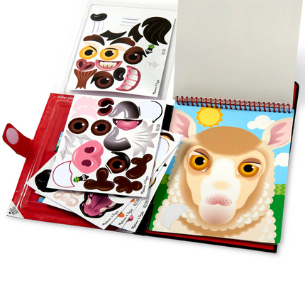 Melissa & Doug Make-a-Face-Farm Reusable Sticker Pad