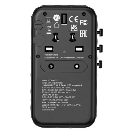 Verbatim GaN III 100W 通用旅行轉插 (UTA-06)