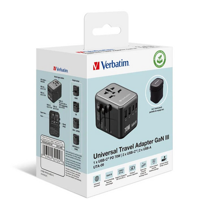Verbatim GaN III 70W 通用旅行轉插 (UTA-09)