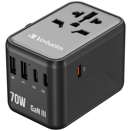 Verbatim GaN III 70W 通用旅行轉插 (UTA-09)