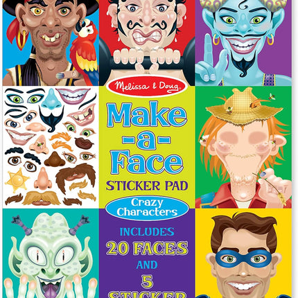 Make-a-Face - Crazy Characters Sticker Pad - BUYFRIENDLY