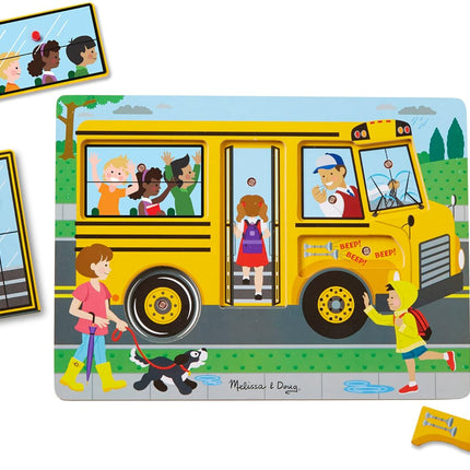 MELISSA & DOUG-THE WHEELS ON THE BUS SOUND PUZZLE - BUYFRIENDLY