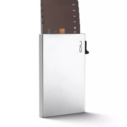 NIID - RFID‧五卡齊放‧自動式金屬卡片盒 銀色 - BUYFRIENDLY
