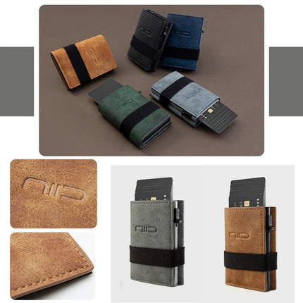 NIID - Slide Mini Wallet II‧環保純素皮革 RFID小銀包型卡片盒 棕色 - BUYFRIENDLY