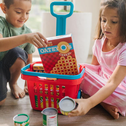 Pretend Shopping - Fill & Roll Grocery Basket Play Set - BUYFRIENDLY