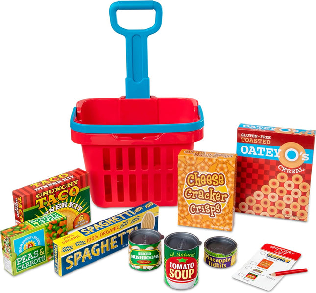 Pretend Shopping - Fill & Roll Grocery Basket Play Set - BUYFRIENDLY