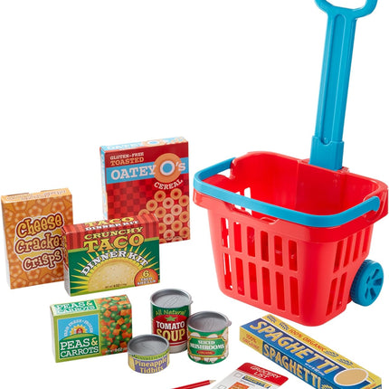 Pretend Shopping - Fill & Roll Grocery Basket Play Set - BUYFRIENDLY