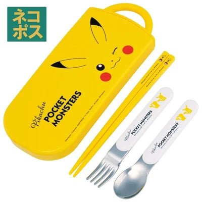 SKATER抗菌滑動三重奏套裝 16.5 CM/ 勺子叉： 13 CM PIKACHU FACE 23(TACC2AG-634857) - BUYFRIENDLY