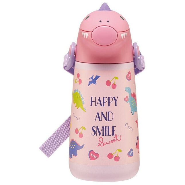 SKATER 立體吸管不鏽鋼瓶370ml水瓶冷藏專屬 happy & smile (SSH4D-638244) - BUYFRIENDLY