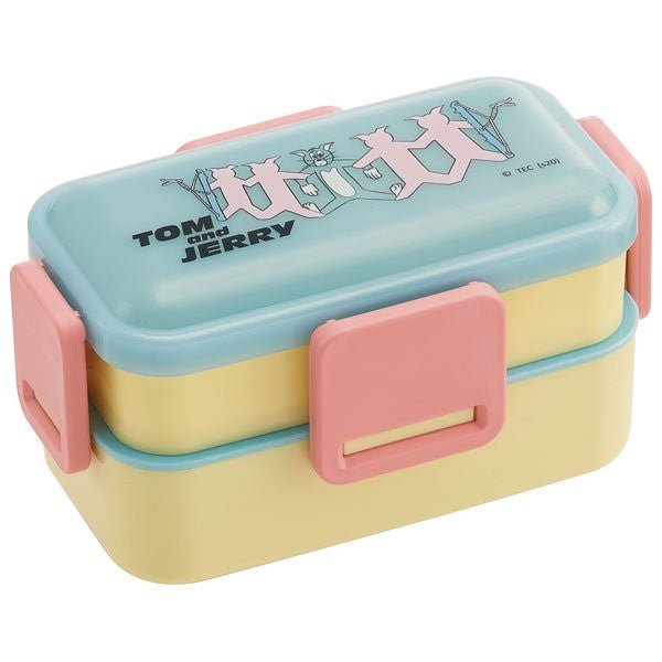 SKATER ANTIBACTERIAL 2-STAGE FLUFFY BENTO BOX TOTAL CAPACITY 600ML TOM AND JERRY(PFLW4AG_533822) - BUYFRIENDLY