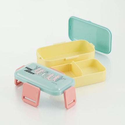 SKATER ANTIBACTERIAL 2-STAGE FLUFFY BENTO BOX TOTAL CAPACITY 600ML TOM AND JERRY(PFLW4AG_533822) - BUYFRIENDLY